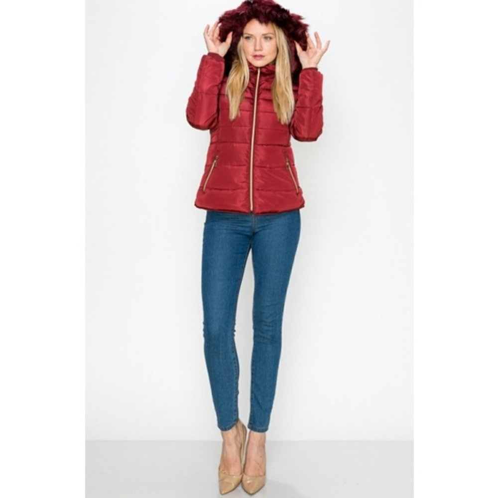 💜Wine Faux Fur Jacket💜 Women's & Youth Jackets - Picture 2 of 15